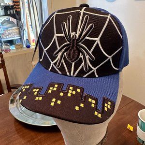 TIKI 1060G Child Sports Cap, Spider Adjustable Black/Blue City Scape